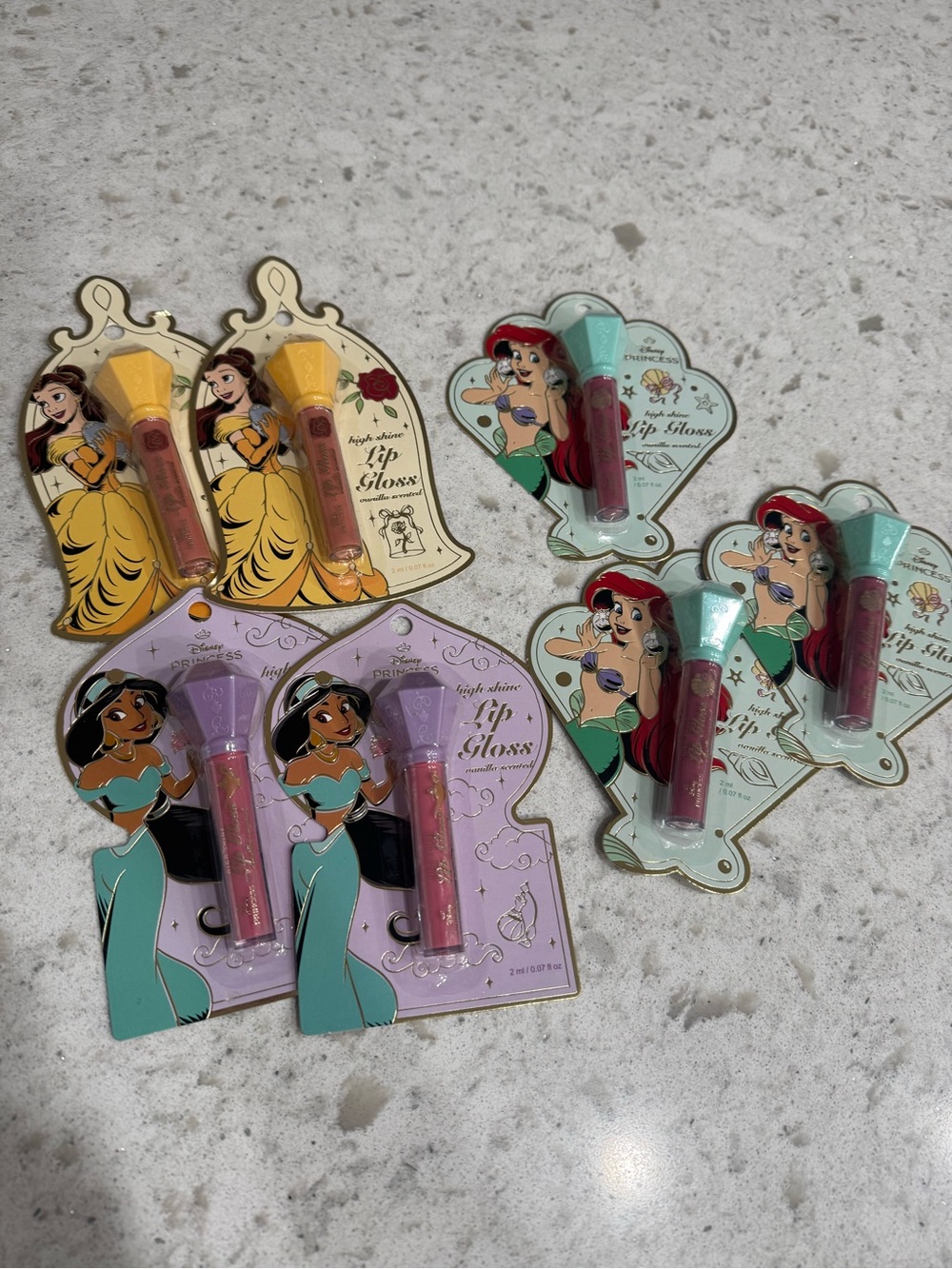 ✨ Disney Princess Lip Gloss Bundle – Ariel, Belle & Jasmine ✨